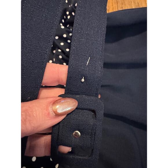 Vintage 1960 IGLWU made dress -Blue and White Polka Dot - Picture 6 of 15